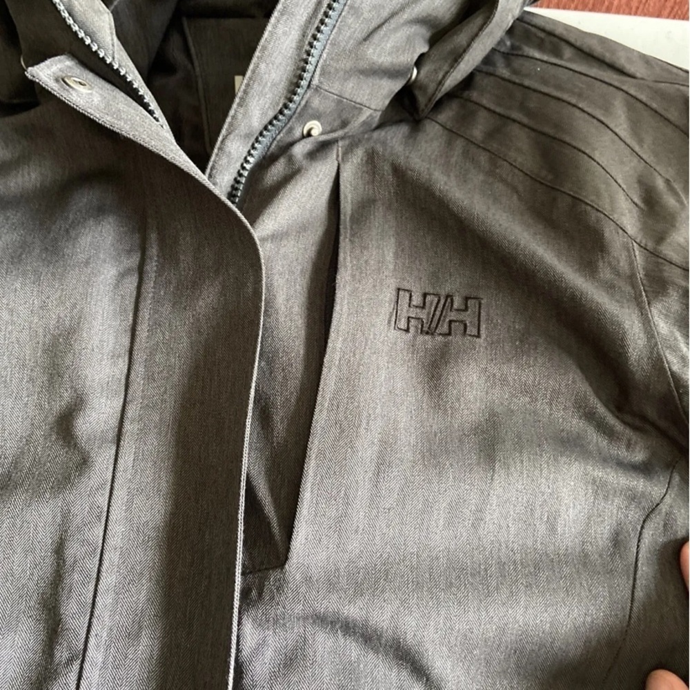 HellyHansen Blanchette Tech Performance SzS Grey WinterParka DoubleCollar NWOT​ - Picture 10 of 15